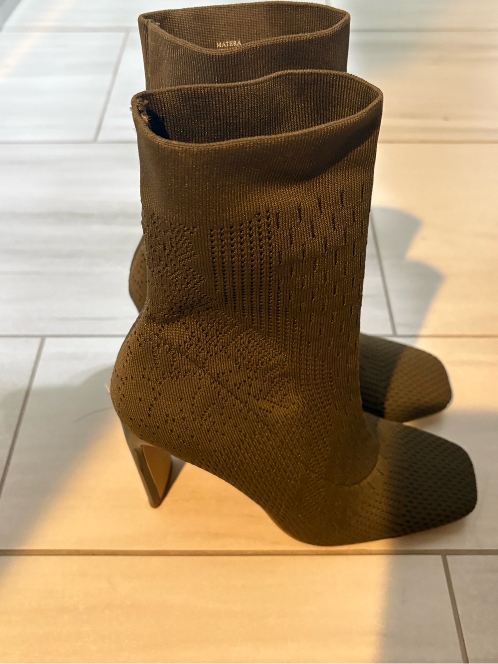 Charles By Charles David Olive Knit Sock Booties